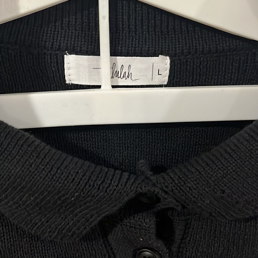 Cropped Knit Collared Sweater - image 3